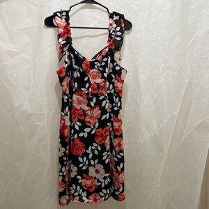 Forever 21 Black Dress with Red Floral Design
